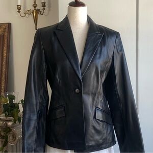 Alfani Black Leather Blazer
